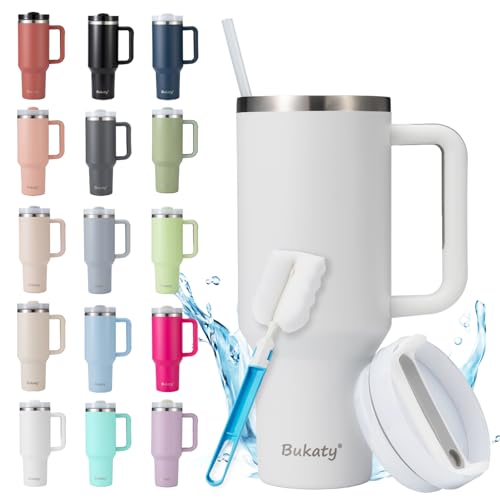Bukaty Thermobecher mit Strohhalm und Henkel 30oz/0.9L,Großer Trinkbecher mit Deckel und Strohhalm,Kaffeebecher to go Thermo,Edelstahl Vakuum Isolierbecher Tragbare Autobecher für Kalte Heiße Getränke Bukaty Thermobecher mit Strohhalm und Henkel 30oz/0.9L,Großer Trinkbecher mit Deckel und Strohhalm,Kaffeebecher to go Thermo,Edelstahl Vakuum Isolierbecher Tragbare Autobecher für Kalte Heiße Getränke von Bukaty