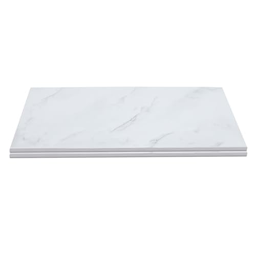 Weiß Selbstklebende Bodenbeläge, PVC Stein Maserung Selbstklebende Bodenfliesen Bodenfliesen Abziehen Aufkleben, für Wohnzimmer Schlafzimmer Flure Keller Schulen 60 * 30 cm von Bukeey