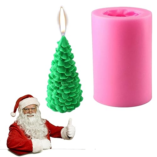 Silikonform Für Kerzen Weihnachten, Kerzengießformen, 3D Weihnachtsbaum Kerzenform, Kerzenformen Silikon, Mold Form Seifengießform, für Seife Schokolade Desserts Kuchen Dekoration, Christmas Tree von Bukezudang