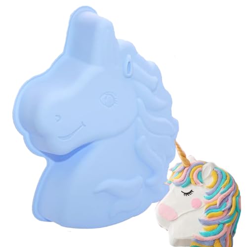 Silikonformen Einhorn Backform, Einhorn Backform Silikon, Unicorn Kuchenform, 3d Kuchenbackform, Pferd Silikonform, Geeignet Für Geburtstage, Mottopartys Schokolade, Brot, Pudding, Dessert von Bukezudang