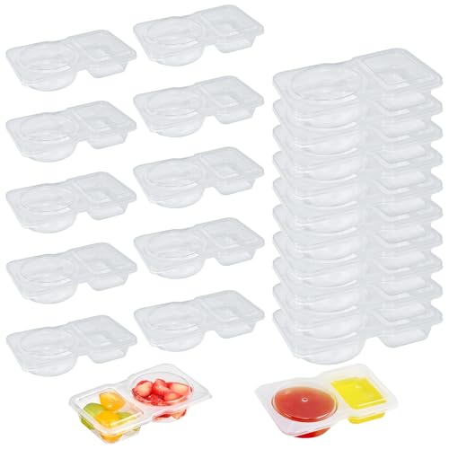 Bukuhlio 20 Stück Wiederverwendbare Gewürzbehälter Mit Deckel, Tragbarer Snack Boxen,Snack Pack Containers, Zweikammer GewüRzbehäLter,Aufbewahrungsdosen mit Deckel,Wiederverwendbar von Bukuhlio