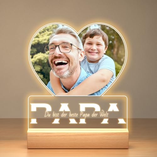 Bulaient Personalisierte Vatertagsgeschenk für Papa, Personalisierte Bilderrahmen mit Foto, Fotogeschenke Personalisiert Bilderrahmen mit Licht, Personalisierte Geschenke für Papa Bulaient Personalisierte Vatertagsgeschenk für Papa, Personalisierte Bilderrahmen mit Foto, Fotogeschenke Personalisiert Bilderrahmen mit Licht, Personalisierte Geschenke für Papa von Bulaient