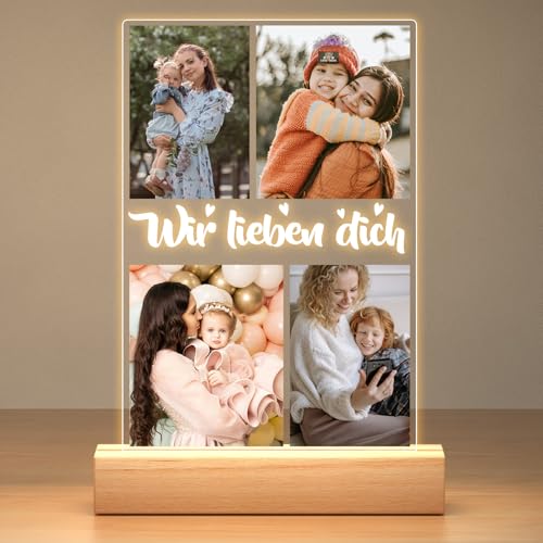 Bulaient Personalisierte Geburtstagsgeschenk für Mama & Baby, Personalisierte Bilderrahmen mit Foto, Personalisierte Acryl Plakette mit Nachtlicht, Personalisierte Geschenke für Mama Kinder Familie Bulaient Personalisierte Geburtstagsgeschenk für Mama & Baby, Personalisierte Bilderrahmen mit Foto, Personalisierte Acryl Plakette mit Nachtlicht, Personalisierte Geschenke für Mama Kinder Familie von Bulaient