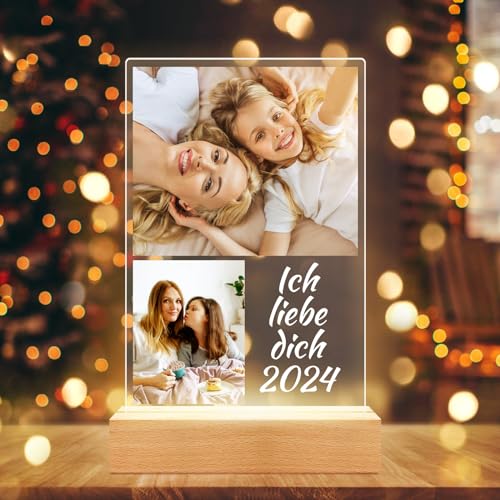 Personalisierte Geschenke für Mama Baby Kinder, Personalisierte Foto Acrylglas Platte mit Nachtlicht, Personalisierte Bilderrahmen, Besten Geschenke für Mütter, Personalisierte Muttertagsgeschenk von Bulaient