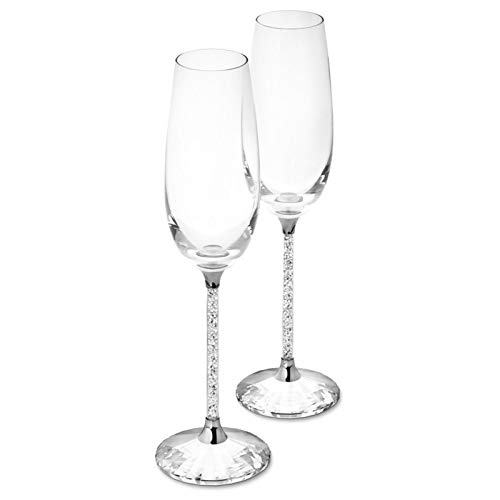 Bulary 2PCS Glas Kristall Basis Strass Champagner Glas Becher von Bulary