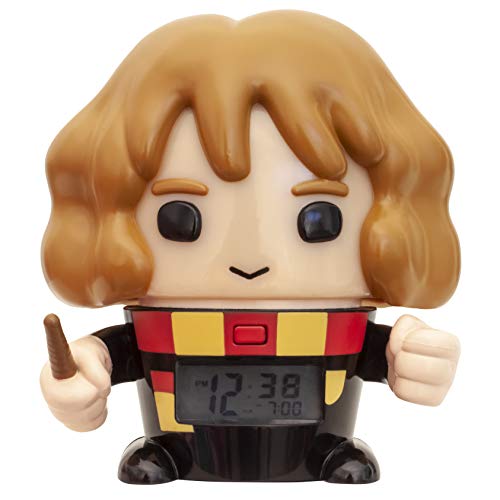 BulbBotz Harry Potter 2021913 Hermione Granger Kinder-Wecker mit Nachtlicht und typischem Geräusch | schwarz/braun| Kunststoff | Höhe: 14 Zentimeter | LCD-Display | Junge/Mädchen | offiziell von BulbBotz