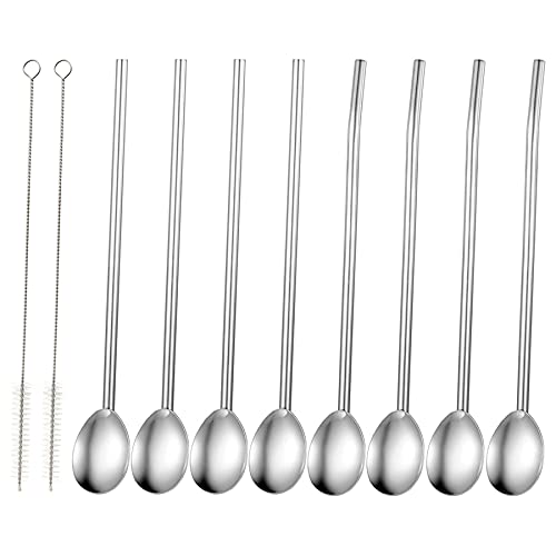 Bulckrew 8pcs Strohhalm Löffel, Trinkhalm Löffel Edelstahl poliert, Silbrig Bulckrew 8pcs Strohhalm Löffel, Trinkhalm Löffel Edelstahl poliert, Silbrig von Bulckrew