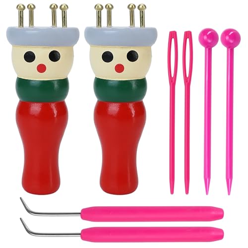 BuleVina 2 Pack French Knitting Doll Crochet Loom Craft Kit Wooden Knit Spool for DIY Making Bracelet Toy von BuleVina