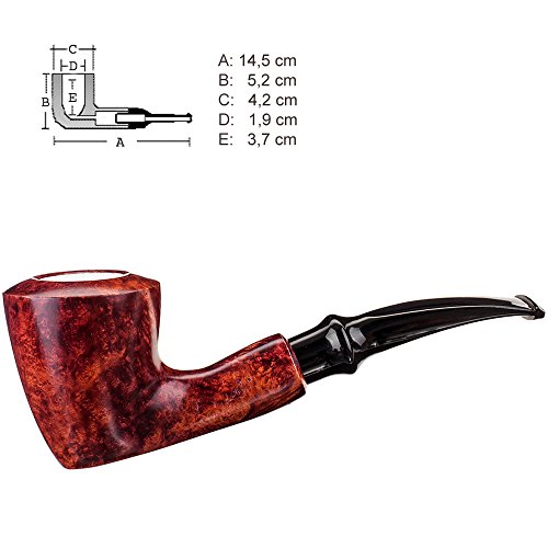 Bulentini Pfeife Bruyere Holz mit Meerschaumeinsatz geeignet für 9mm Filter Markenqualität: Hergestellt in Italien (Dublin) von Bulentini