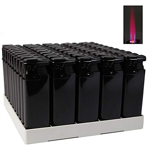 Turbo Sturmfeuerzeug Black ZS 1-10, ROTE Turbo Flamme Gas Feuerzeug - Jet Flamme Turbofeuerzeug Auswahl 1-50 Stück (50x Schwarz (50 Feuerzeuge)) von Bulentini