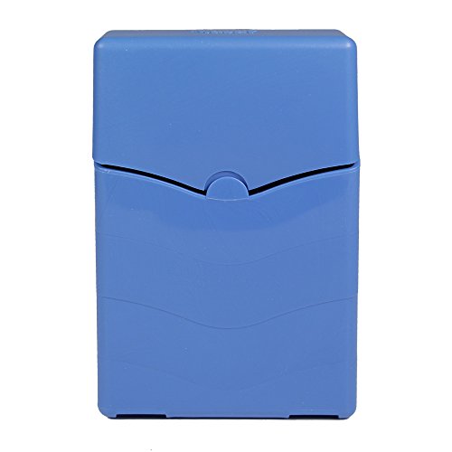 Zigarettenbox - Box für ganze Schachtel (20 Zigaretten) inkl. Dock für BIC Mini Feuerzeug - Made in Italy (BLAU) von Bulentini