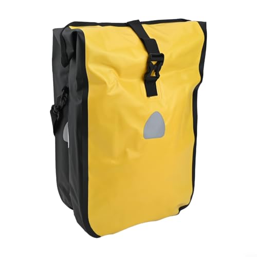 15L große Kapazität Fahrrad Gepäckträgertasche mit wasserdichtem PVC und reflektierendem Sicherheitsdesign (gelb) von Bulevisiter