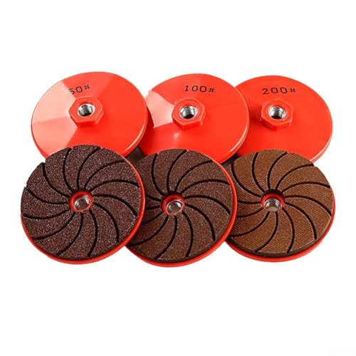 3 Pack Integriertes Schleifscheiben-Set für Winkelschleifer - Siliziumkarbid-Polierscheiben Körnung 50/100/200 für Fliesen Granit Marmor Beton Metall Stein Glas 3 Pack Integriertes Schleifscheiben-Set für Winkelschleifer - Siliziumkarbid-Polierscheiben Körnung 50/100/200 für Fliesen Granit Marmor Beton Metall Stein Glas von Bulevisiter