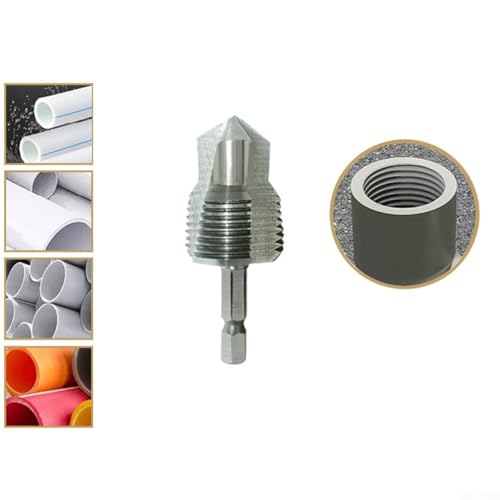 3-in-1-Gewindebohrer mit drei Klingen für PPR-Rohrreparatur – Gewindeschneidbohrer-Erweiterungswerkzeug für sechseckige 4-Punkt-Wasserrohre, 20 mm, 25 mm Metall-Bit-Set (25 mm) von Bulevisiter