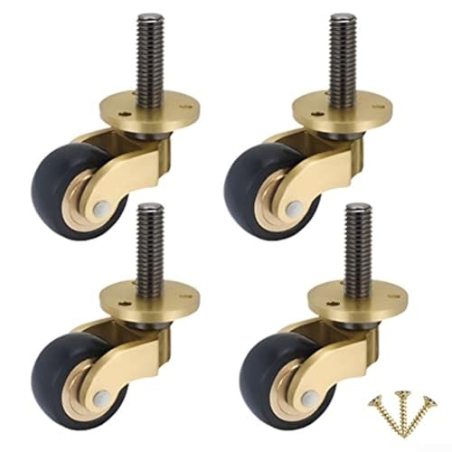 4 Stück Messing-Lenkrollen, 360 Grad drehbar, leise Lager, passend für Möbel, Tische, Sofa, Klavier, glatte Bewegung, gebürstete Oberfläche 4 Stück Messing-Lenkrollen, 360 Grad drehbar, leise Lager, passend für Möbel, Tische, Sofa, Klavier, glatte Bewegung, gebürstete Oberfläche von Bulevisiter