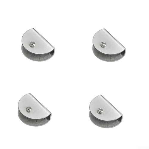 4 x Glasklemmen, Edelstahl, Glas-Clip, Regalstütze, Halter (M) von Bulevisiter