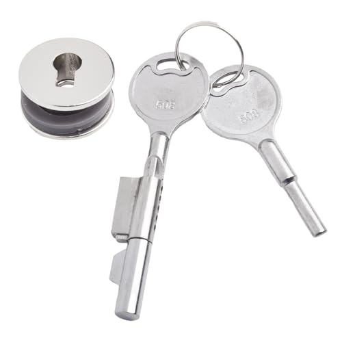 Ausgestattete Glastürdurchmesser inkl. Schlüssel, vorgesehene Vitrine aus Legierung und Schmuckschrank, Zink für Rundschloss, mit 16 mm Innenschloss, perfekt für 36 mm Glasstärke (1 Stück) von Bulevisiter