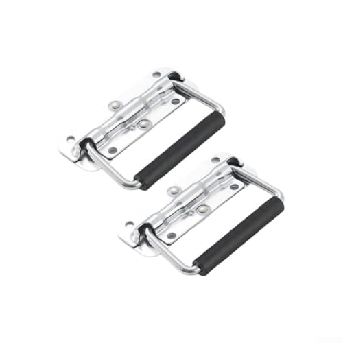 Boxgriffe, Edelstahl, robuste Box, Schublade, Türgriffe, Aufbewahrungsbox, Ersatz-Hardware, Federklappbarer Truhengriff, für Werkzeugkasten, Gepäck, (110 mm) von Bulevisiter