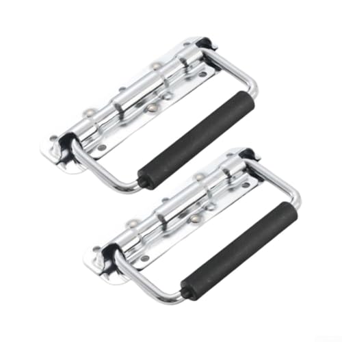Boxgriffe, Edelstahl, robuste Box, Schublade, Türgriffe, Aufbewahrungsbox, Ersatz-Hardware, Federklappbarer Truhengriff, für Werkzeugkasten, Gepäck, (140 mm) von Bulevisiter
