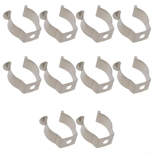 Bulevisiter 10 Stück schmale Bodenfeder-Frottee-Clips, robuste Manganstahl-Werkzeughalter für Garage, Schuppen, Terrasse, Schrank, Aufbewahrung, offene Metallfeder (19 mm) von Bulevisiter