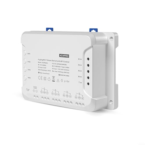 Bulevisiter 4CH PRO R3 Smart WiFi Control Switch, 4-Gang Netzwerk-Switch-Modul AC 85-250V, 433MHz RF Fernbedienung Sprachbefehle Bulevisiter 4CH PRO R3 Smart WiFi Control Switch, 4-Gang Netzwerk-Switch-Modul AC 85-250V, 433MHz RF Fernbedienung Sprachbefehle von Bulevisiter