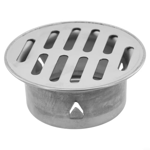 Bulevisiter Abdeckung für den Außenbereich, Edelstahl, für Dach, Balkon, Bodenablauf, mit hohlem Design für Anti-blockierende Gartenabflussrohre (Ø 63 mm) von Bulevisiter