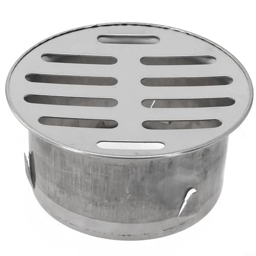 Bulevisiter Abdeckung für den Außenbereich, Edelstahl, für Dach, Balkon, Bodenablauf, mit hohlem Design für Anti-blockierende Gartenabflussrohre (Ø 75 mm) von Bulevisiter