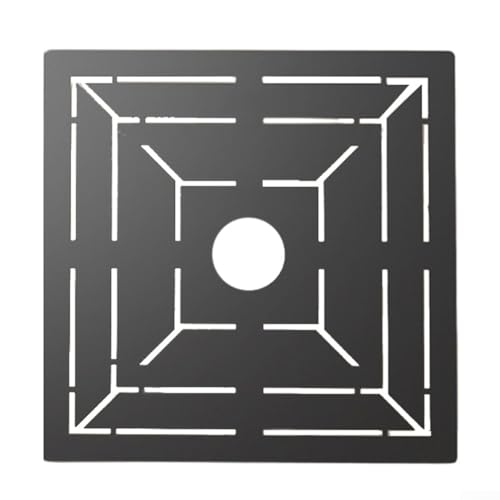 Bulevisiter Bodenablauf-Fliesenlineal aus Edelstahl und Karbonstahl, 90-Grad-Winkel zum Schneiden, Zeichnen und Layout, 200 x 200 mm, 300 x 300 mm (schwarzgroß) von Bulevisiter