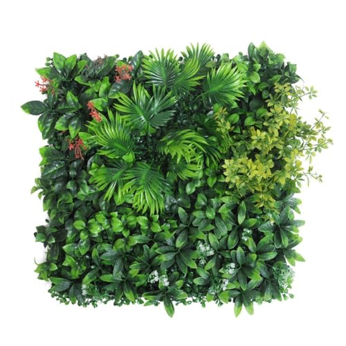 Bulevisiter Dekoratives grünes Wandpaneel, 50 x 50 cm, künstliche Pflanzenmatte, Innenbereich, Wohnwand, Kunststoff, Gras, quadratisch, Garten-Hintergrund (B) von Bulevisiter