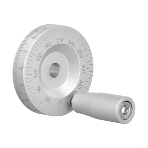 Bulevisiter Drehmaschinen-Handrad, 50 mm, Aluminiumlegierung, präzisionsgravierte Skala, Schaukelgriff für CNC-Metallbearbeitungsdrehmaschinen und manuelle Schiebetisch-Werkzeugmaschinen (8 mm) von Bulevisiter