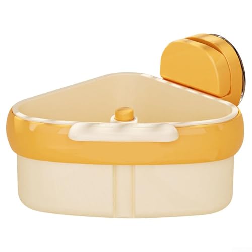 Bulevisiter Dreieckiges Eckregal mit Saugnapf, Siebkorb, automatischer Lebensmittelabfall, Küchenorganizer, Verstopfung, Werkzeug, Schwammhalter (orange) von Bulevisiter
