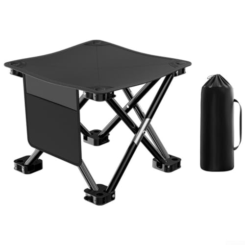 Bulevisiter Ergonomischer Outdoor-Klappstuhl, leicht und einfach zu montieren, für Camping, Angelausflüge oder Hinterhofversammlungen (groß, schwarz) von Bulevisiter