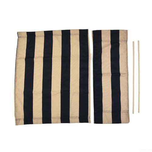 Bulevisiter Ersatz-Regiestuhl-Set aus Segeltuch, Polyester-Stoff, Sitz-Set mit Stützstange, Streifenmuster für Gartenstühle im Freien (2er-Set) von Bulevisiter