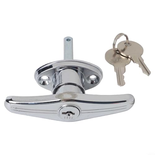 Bulevisiter Garagentorschloss mit T-Griff aus Metall, mit Schlüssel, wasserdicht, für Garage, Schuppen, Wohnwagen, Wohnmobil, polierte Oberfläche, einfache Installation mit 2 Schlüsseln im von Bulevisiter