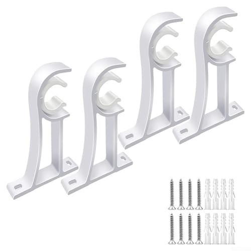 Bulevisiter Gardinenstangenhalterungs-Set aus Aluminiumlegierung für obere oder seitliche Montage, robuste Unterstützung für Fenstervorhänge und Jalousien, einfach zu installierendes Hardware-Kit mit von Bulevisiter