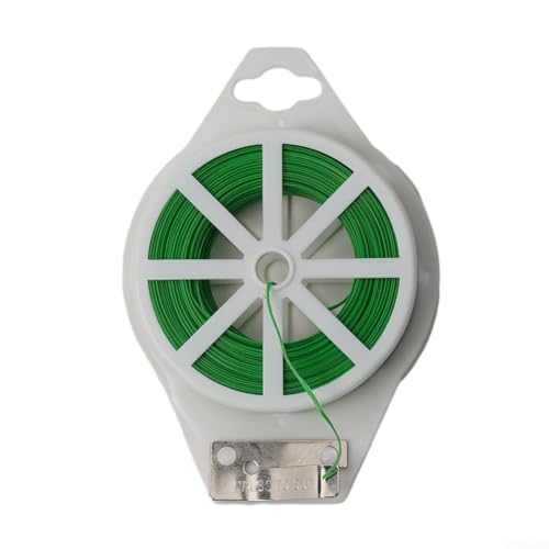 Bulevisiter Gartenpflanzen-Unterstützung, gedrehte Drahtspule mit integriertem Cutter für Kletterpflanzen, Reben, Blumen, Gemüse, Drahtbinder-Organizer für Heimgärtnerei (100 m) von Bulevisiter
