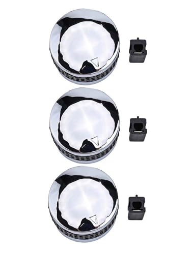Bulevisiter Gasgrill-Ersatz-Kontrollknöpfe mit Adaptern, D-Form, kompatibel mit Grill, rutschfestes Design, Edelstahl-Optik, 5,7 cm Durchmesser (3 Stück) von Bulevisiter