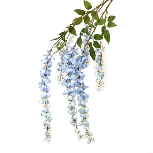 Bulevisiter Glyzinien-Girlande, künstliche Blumen, Seiden-Glyzinie, künstliche Blumen, hängende Pflanzengirlande für Wohnzimmer, Schlafzimmer und Veranstaltungsdekoration (blau) von Bulevisiter
