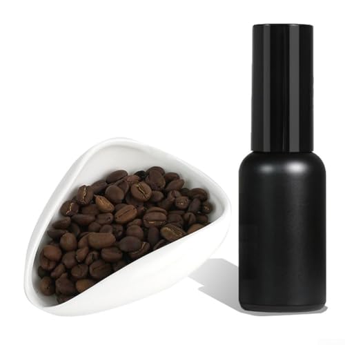 Bulevisiter Kaffeebohnen-Dosierbecher & statische Reduktion Sprühflaschen-Set, Kaffeebohnen-Dosierbecher, Dosierschale, Keramik-Dosierschale (weiß) von Bulevisiter