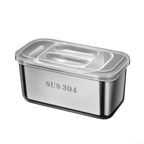 Bulevisiter Lebensmittelechte Edelstahl-Snackbox, 3600 ml Doppelschichten und transparenter Deckel, geeignet für Mahlzeiten, Obst, Snacks, spülmaschinenfester Behälter Bulevisiter Lebensmittelechte Edelstahl-Snackbox, 3600 ml Doppelschichten und transparenter Deckel, geeignet für Mahlzeiten, Obst, Snacks, spülmaschinenfester Behälter von Bulevisiter
