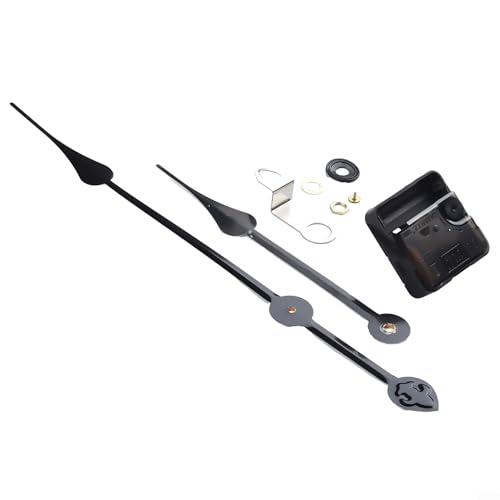 Bulevisiter Leises Quarz-Uhrwerk, Ersatzteile, mit großem Zeiger-Set (200 mm Stundenzeiger, 135 mm Minutenzeiger), geeignet für Wanduhr-Panel-DIY-Reparatur-Set (Schwarz 2) von Bulevisiter