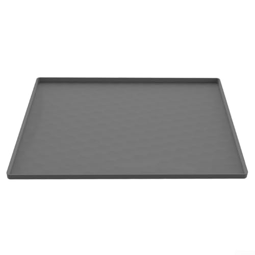 Bulevisiter Nachttisch-Matte, tragbare Toilettenmatte aus Silikon mit erhöhtem Rand (65 x 60 cm, grau) von Bulevisiter