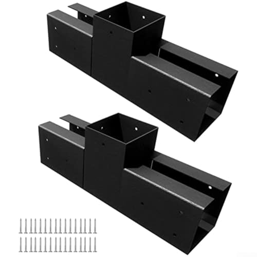 Bulevisiter Outdoor Structure Hardware Heavy Duty Steel Pergola Brackets 3 Way Corner Connector Flat Angle Support Frame Patio Shade Structure Parts for Garden (2pcs) von Bulevisiter