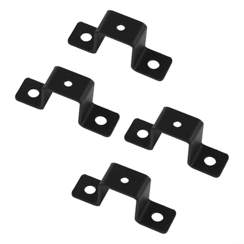 Bulevisiter Quadratische Rohrschelle aus Karbonstahl, U-förmige Verbindungshalterung, 2/4 Stück Zaun-Wandbefestigung, für Wasserrohre, Balkongeländer, Treppengeländer (4 Stück 2,5 cm) von Bulevisiter