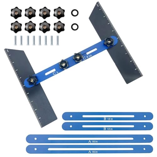Bulevisiter Robustes Aluminium-Treppenmessschablonen-Werkzeug, verstellbare Layout-Vorrichtung mit handfestgezogenen Muttern für Treppenstufen, Deckböden, Fensterbänke von Bulevisiter