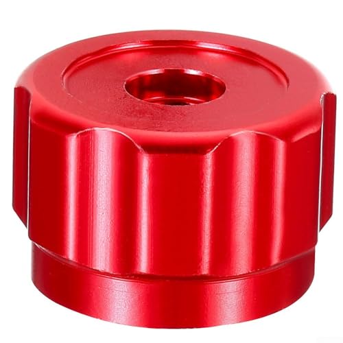 Bulevisiter Runder Radgriff aus Aluminiumlegierung für HVAC-Verteiler-Messgeräte und Outdoor-Wasserhahn-Reparatur, rostbeständiger Knauf mit 6,6 mm quadratischem Montageanschluss, Rot von Bulevisiter