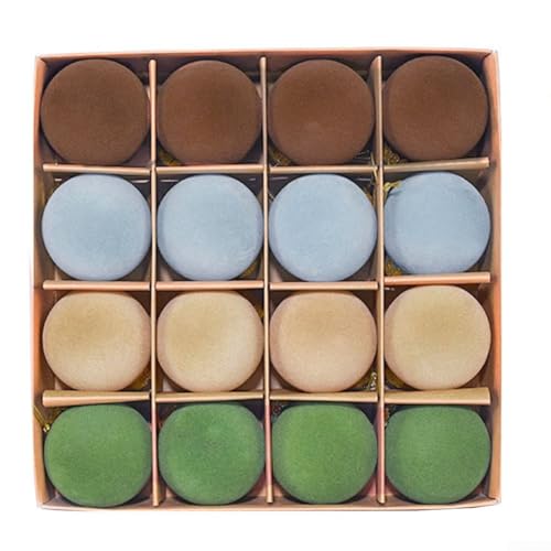 Bulevisiter Samt-Weihnachtskugel-Ornamente, 6,1 cm, 16-teiliges Set für Weihnachtsbaumdekoration in mehreren Farben mit einfach hängendem Metalldraht (Stil 1) von Bulevisiter