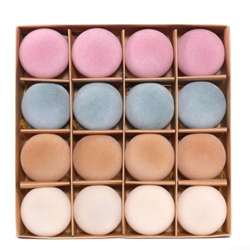 Bulevisiter Samt-Weihnachtskugel-Ornamente, 6,1 cm, 16-teiliges Set für Weihnachtsbaumdekoration in mehreren Farben mit einfach hängendem Metalldraht (Stil 2) von Bulevisiter