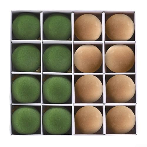 Bulevisiter Samt-Weihnachtskugel-Ornamente, 6,1 cm, 16-teiliges Set für Weihnachtsbaumdekoration in mehreren Farben mit einfach hängendem Metalldraht (Stil 6) von Bulevisiter