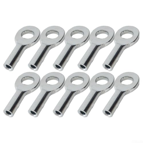 Bulevisiter Seilzug-Kabel-Ösenklemme, Drahtseil, Kugelstopper, Metallkabel, Kugelklemmen für Zuhause, Fitnessgeräte, Maschinenzubehör, 5 mm/6 mm, 10 Stück (5 mm) von Bulevisiter